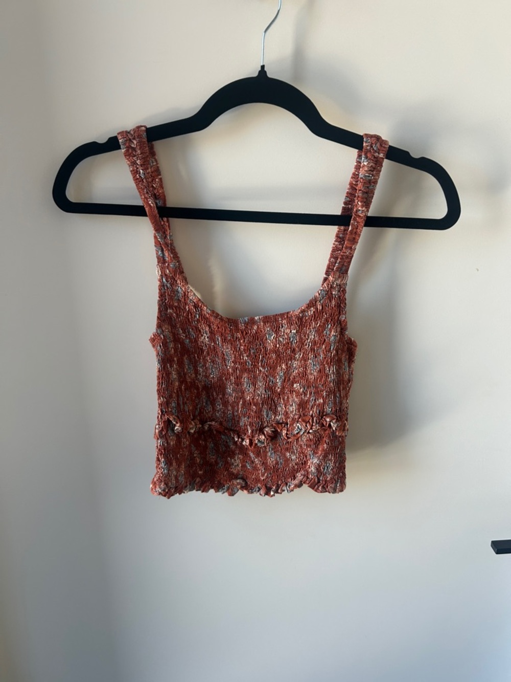 Olivaceous Rust Knit Crop Tank with Subtle Cream Flecks